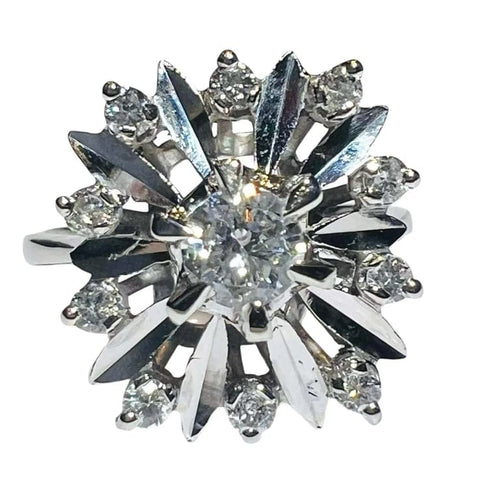 Bague 52 Bague étoile de fiançailles en or blanc 18 carats et diamants 58 Facettes 7872 A