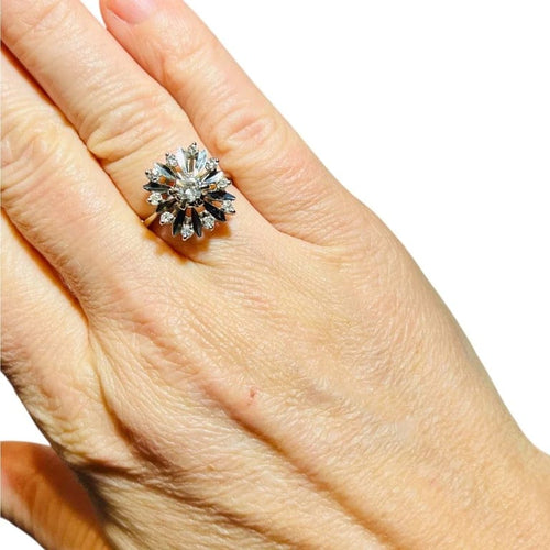 Bague 52 Bague étoile de fiançailles en or blanc 18 carats et diamants 58 Facettes 7872 A