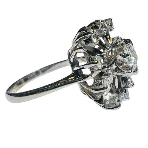 Bague 52 Bague étoile de fiançailles en or blanc 18 carats et diamants 58 Facettes 7872 A