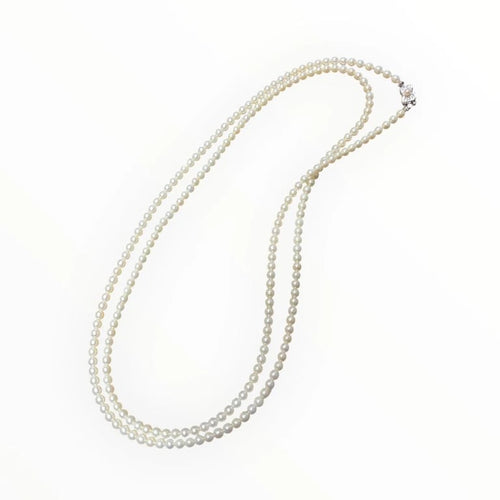Collier Tasaki - Sautoir en perles de culture Akoya 120 cm avec certificat 58 Facettes 8059A