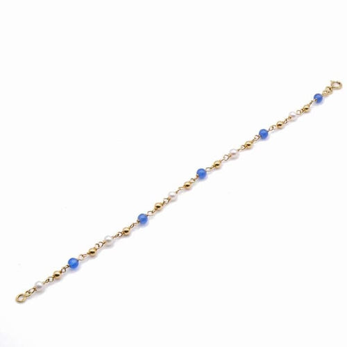 Bracelet Circula - Bracelet en or jaune 18k avec perles de culture et calcédoine bleue 58 Facettes 223