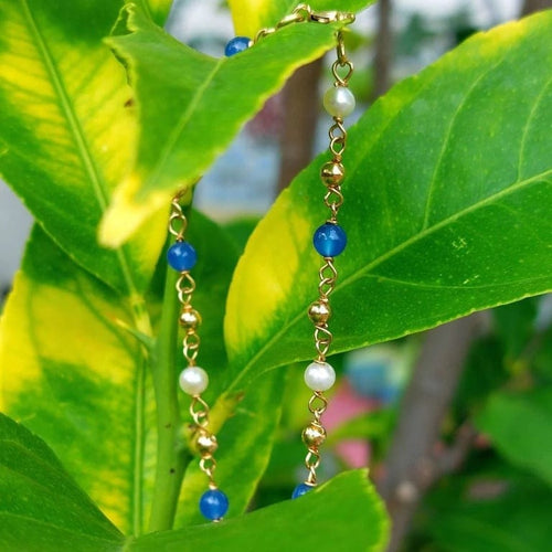 Bracelet Circula - Bracelet en or jaune 18k avec perles de culture et calcédoine bleue 58 Facettes 223