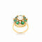 Bague 55 Hellébore - Bague en or jaune 18k diamants et émeraudes, début XXe 58 Facettes 226