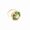 Bague 55 Hellébore - Bague en or jaune 18k diamants et émeraudes, début XXe 58 Facettes 226