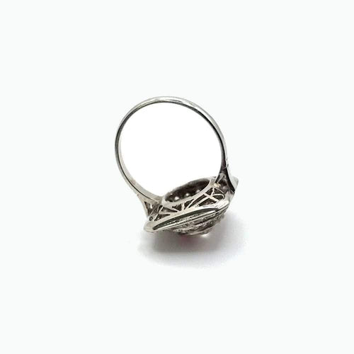 Bague 53.5 Bague Pyramide - Art déco en platine 850, diamants et rubis 58 Facettes 213