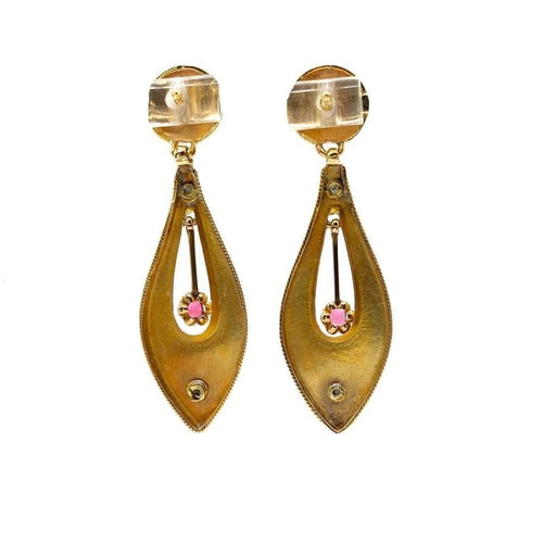 Boucles d'oreilles Incarnat - Boucles d’oreilles en or jaune 18k, rubis et perles 58 Facettes 225