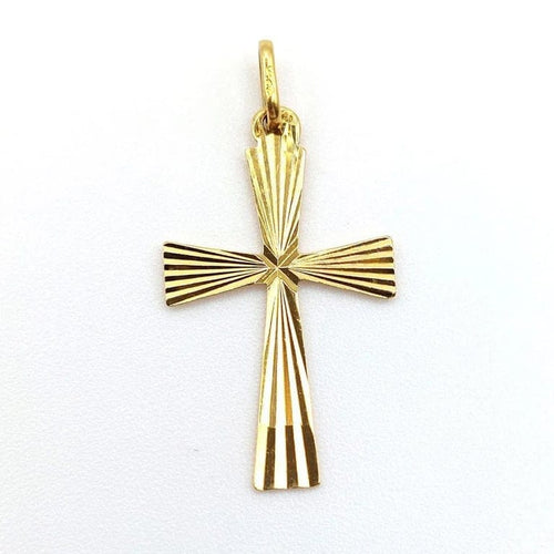 Pendentif Pendentif croix rayonnante en or jaune 18k 58 Facettes 196