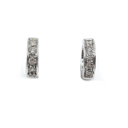 Boucles d'oreilles Lunaria - Créoles en or blanc 18k et diamants 58 Facettes 198