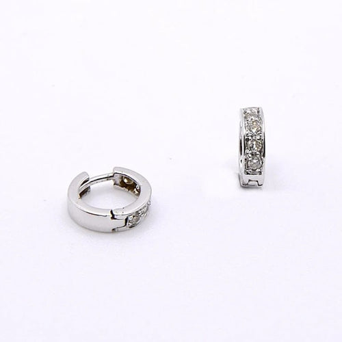 Boucles d'oreilles Lunaria - Créoles en or blanc 18k et diamants 58 Facettes 198