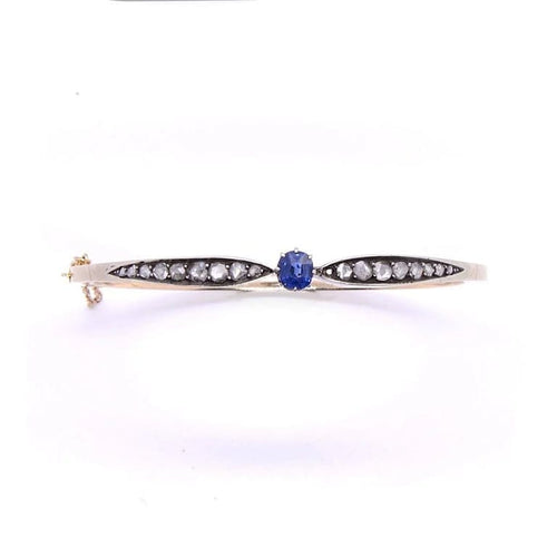 Bracelet Bracelet nœud XIXe siècle en or jaune 18k, argent, saphir et diamants 58 Facettes 150