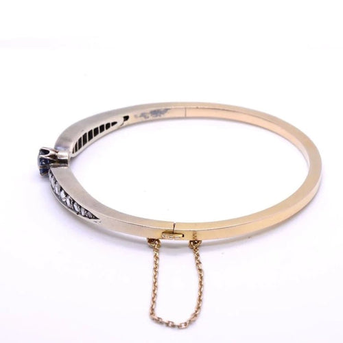 Bracelet Bracelet nœud XIXe siècle en or jaune 18k, argent, saphir et diamants 58 Facettes 150