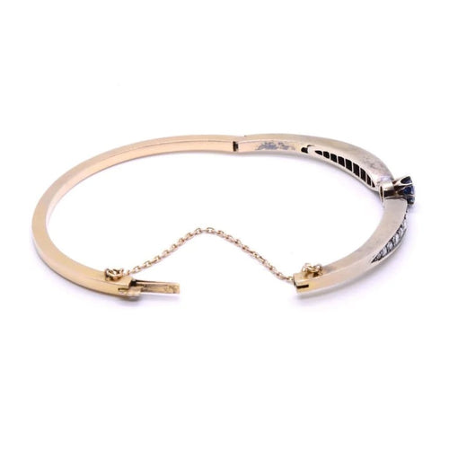 Bracelet Bracelet nœud XIXe siècle en or jaune 18k, argent, saphir et diamants 58 Facettes 150