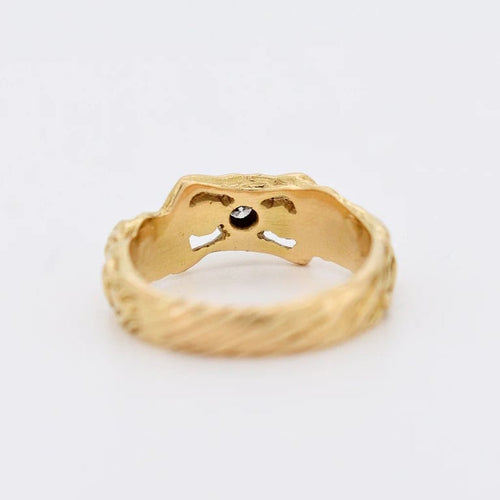 Bague 60 Bague Art nouveau décor de femmes en or jaune 18 carats et diamant 58 Facettes 233