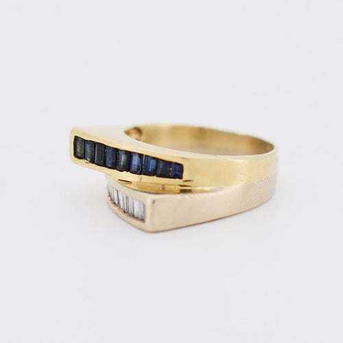 Bague 52 Bague vintage - Deux ors 14 carats, saphirs et diamants 58 Facettes 39