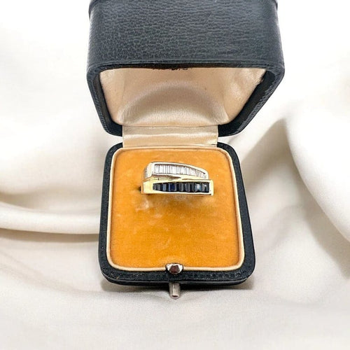 Bague 52 Bague vintage - Deux ors 14 carats, saphirs et diamants 58 Facettes 39