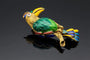 Broche Broche perroquet précieux en or jaune et émail 58 Facettes