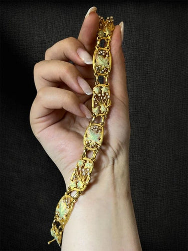 Bracelet Liberty Elowyn - Bracelet en or jaune avec diamants et émail 58 Facettes