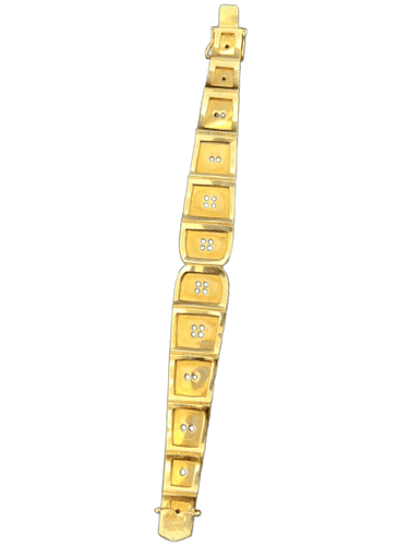 Bracelet Bracelet « Broderie féerique » en filigrane d’or avec saphirs et rubis 58 Facettes