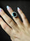 Bague 52 Cœur de l’Océan - Bague marguerite en or blanc 750, saphir et diamants 58 Facettes