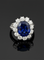 Bague 52 Cœur de l’Océan - Bague marguerite en or blanc 750, saphir et diamants 58 Facettes