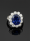 Bague 52 Cœur de l’Océan - Bague marguerite en or blanc 750, saphir et diamants 58 Facettes
