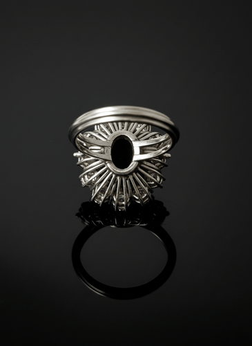 Bague 52 Cœur de l’Océan - Bague marguerite en or blanc 750, saphir et diamants 58 Facettes