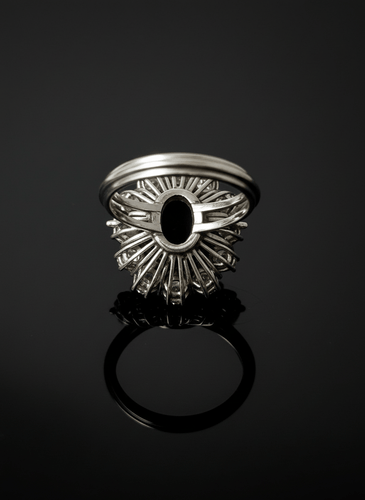 Bague 52 Cœur de l’Océan - Bague marguerite en or blanc 750, saphir et diamants 58 Facettes