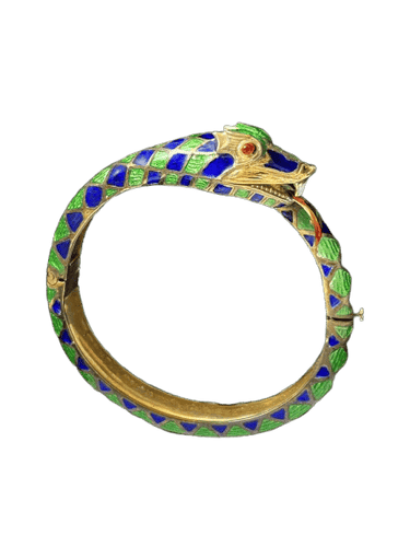 Bracelet Eva - Bracelet serpent en or jaune et émail, années 1920 58 Facettes