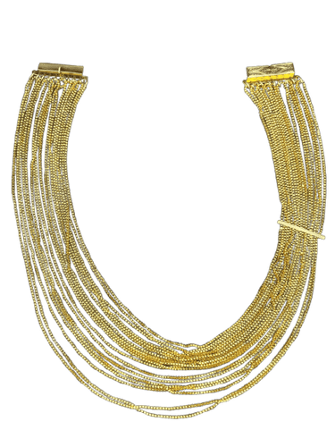 Collier Manin « Fili d'Oro » - Collier multicouche en or jaune 58 Facettes