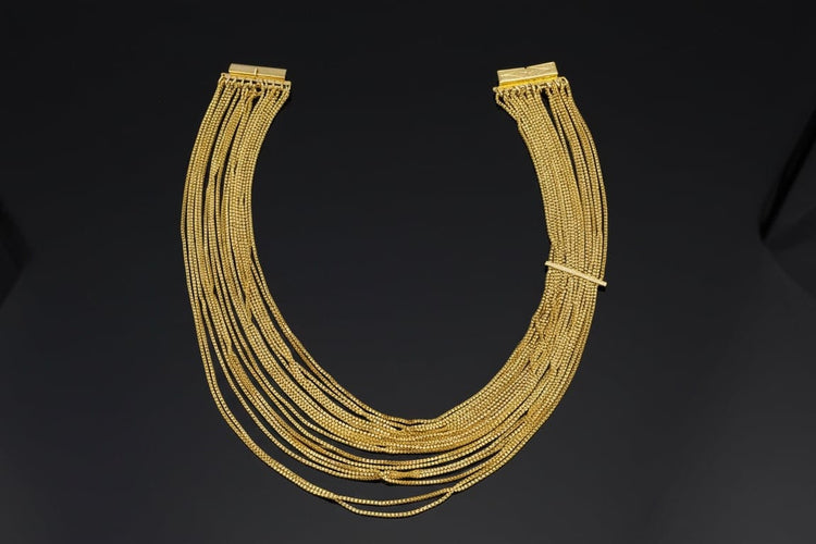Collier Manin « Fili d'Oro » - Collier multicouche en or jaune 58 Facettes