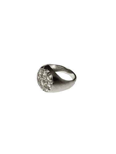 Bague 58 Le Seigneur de la Lumière - Bague en or blanc pavée de diamants 58 Facettes