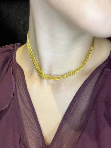 Collier Promesse dorée - Collier long ajustable en or jaune 58 Facettes