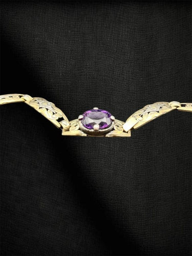 Bracelet Princesse de la Nuit - Bracelet en or et argent avec améthyste 11,50 ct 58 Facettes