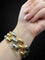 Bracelet Bracelet Tank « Échiquier de lumière » en or 18 carats tricolore 58 Facettes
