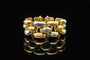 Bracelet Bracelet Tank « Échiquier de lumière » en or 18 carats tricolore 58 Facettes