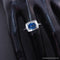 Bague 52 Bague en or blanc 18 carats avec saphir et diamants 58 Facettes 1948
