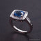 Bague 52 Bague en or blanc 18 carats avec saphir et diamants 58 Facettes 1948