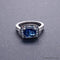 Bague 52 Bague en or blanc 18 carats avec saphir et diamants 58 Facettes 1948