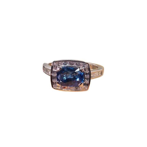 Bague 52 Bague en or blanc 18 carats avec saphir et diamants 58 Facettes 1948