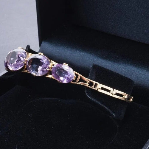 Bracelet Bracelet en or jaune 18 carats serti d’améthystes 58 Facettes 3887