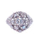 Bague 56 Bague dôme en or gris et diamants taille brillant 58 Facettes 3903