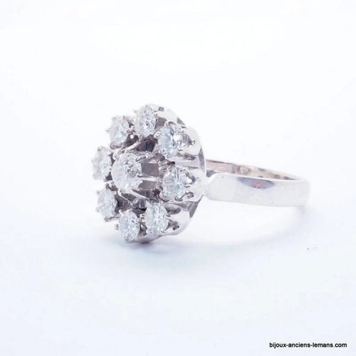 Bague 50 Bague marguerite en or blanc 18 carats et diamants 58 Facettes 4196