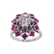 Bague 51 Bague en or blanc 18 carats avec diamant taille ancienne et rubis synthétiques 58 Facettes 4029