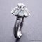 Bague 56 Bague marguerite Art déco en or 18 carats et platine, diamants 58 Facettes 4072