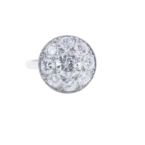 Bague 52 Bague Art déco en or jaune 18 carats, platine et diamants 58 Facettes 4364