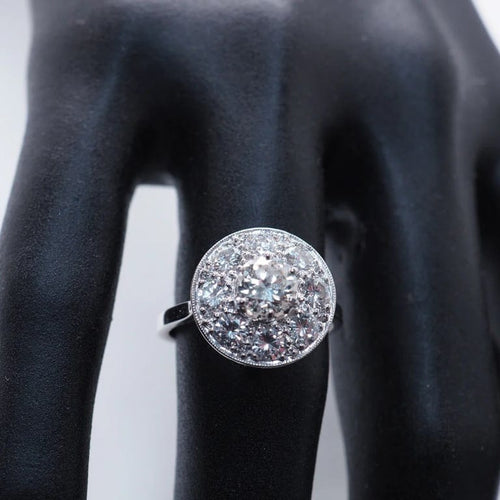 Bague 52 Bague Art déco en or jaune 18 carats, platine et diamants 58 Facettes 4364