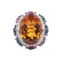 Bague 54.5 Bague en or blanc 18 carats avec citrine, diamants et saphirs 58 Facettes 4330