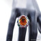 Bague 54.5 Bague en or blanc 18 carats avec citrine, diamants et saphirs 58 Facettes 4330