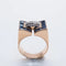 Bague 58.5 Bague tank en or jaune 18 carats, diamants et saphirs synthétiques 58 Facettes 4845