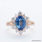 Bague 54 Bague en or jaune 18 carats avec saphir et diamants 58 Facettes 4803
